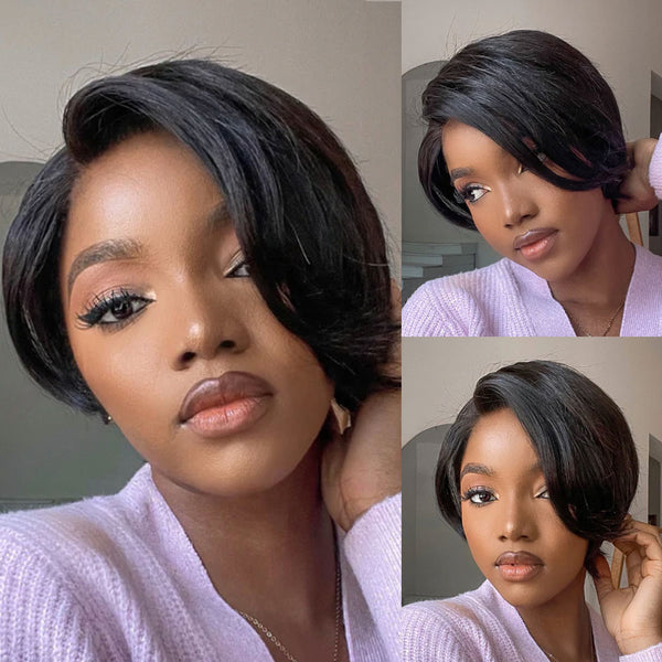 Alva | Side Part Pixie Cut Preplucked Virgin Human Hair Lace Front Wig