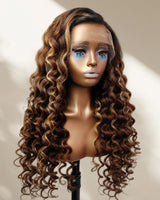 Upgraded Knot-Free 13x6 Fitted Cap Glueless Skin Melt Lace Front Wig Kinky Loose Highlights