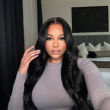 2x6 Deep Middle Part HD Skin Melt Lace Human Hair Glueless Wig Body Wave