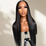 2x6 Deep Middle Part HD Skin Melt Lace Human Hair Glueless Wig Straight