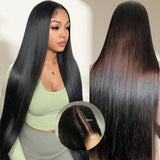 2x6 Deep Middle Part HD Skin Melt Lace Human Hair Glueless Wig Straight
