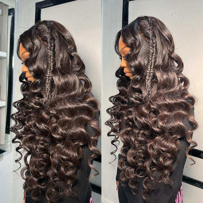 13x6 / 13x4 Full Frontal Loose Deep Wave Preplucked Human Hair Lace Front Wig