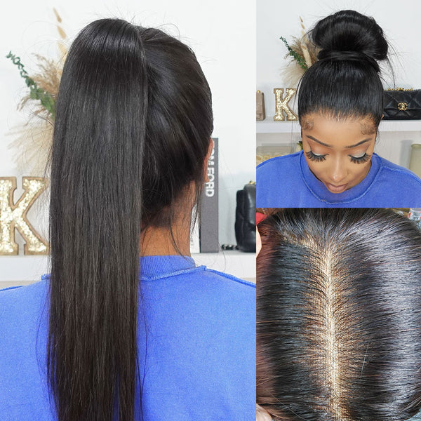 Knot-Free 360 HD Skin Melt Lace Invisible Strap 2.0 Upgraded Human Hair Frontal Wig
