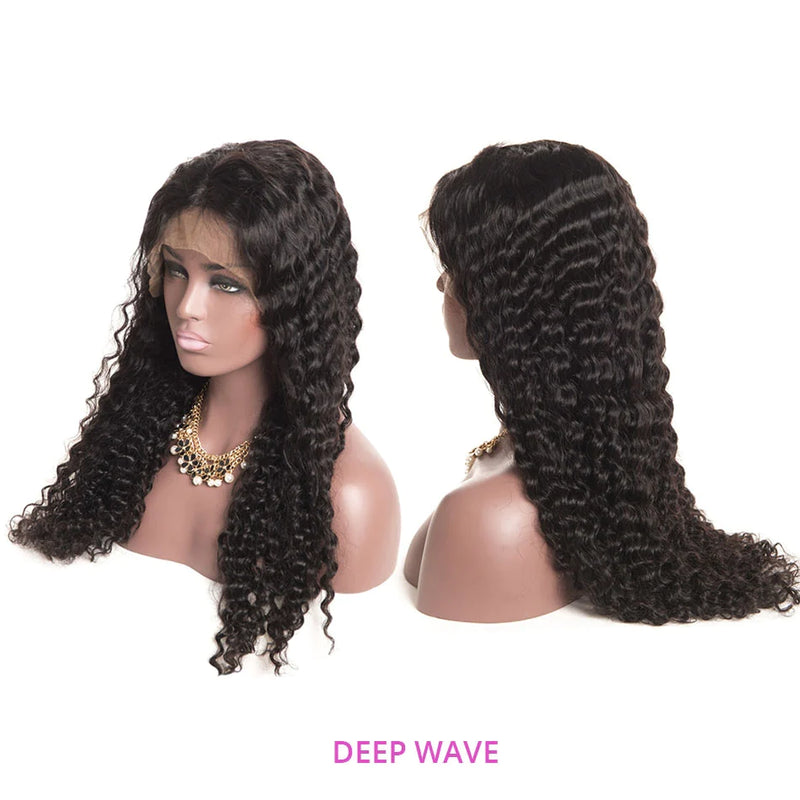 Amber | PREPLUCKED VIRGIN HUMAN HAIR 360 LACE WIG | Deep Wave