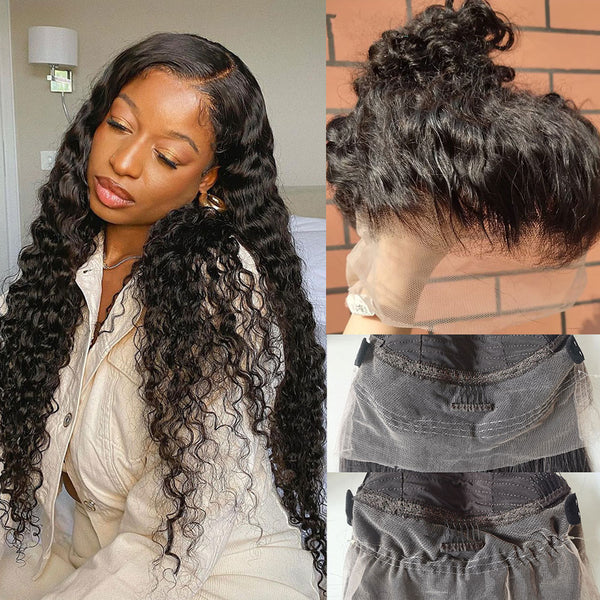 CLEARANCE 360 Lace Invisible Strap 250% Human Hair Lace Wig Loose Wave