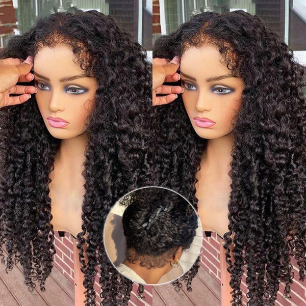 Skin Melt 360 Lace Knot-free Fluffy Edge Invisible Strap Human Hair Frontal Wig | Burmese Curls
