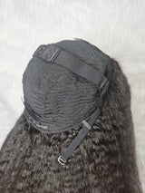 {LAST-PIECE-CLEARANCE} 3 IN 1 Half Wig Human Hair Drawstring Kinky Straight