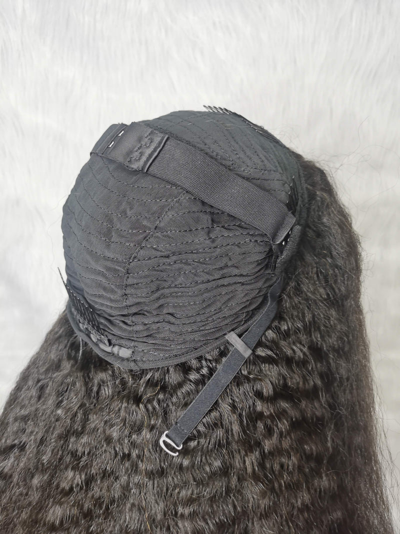 {LAST-PIECE-CLEARANCE} 3 IN 1 Half Wig Human Hair Drawstring Kinky Straight