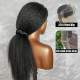 370 Fitted Cap Invisible Strap Skin Melt Lace Frontal Wig | Kinky Straight