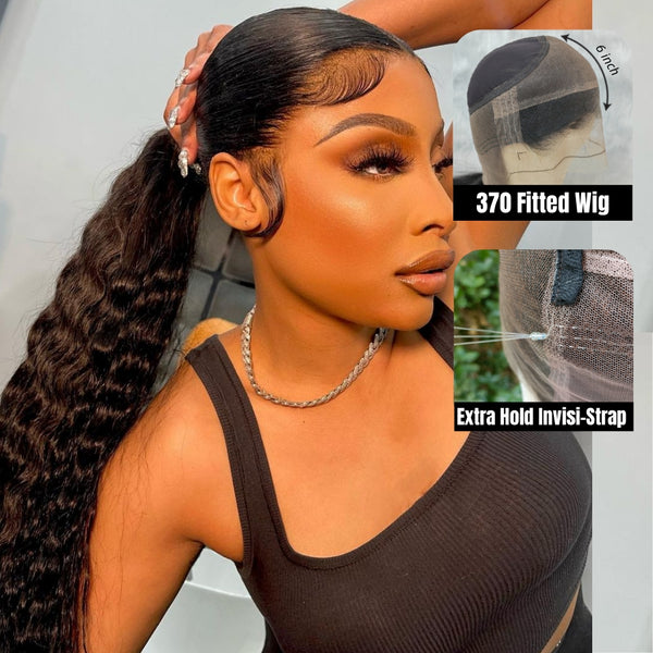 370 Fitted Cap Invisible Strap Skin Melt Lace Frontal Wig | Loose Wave