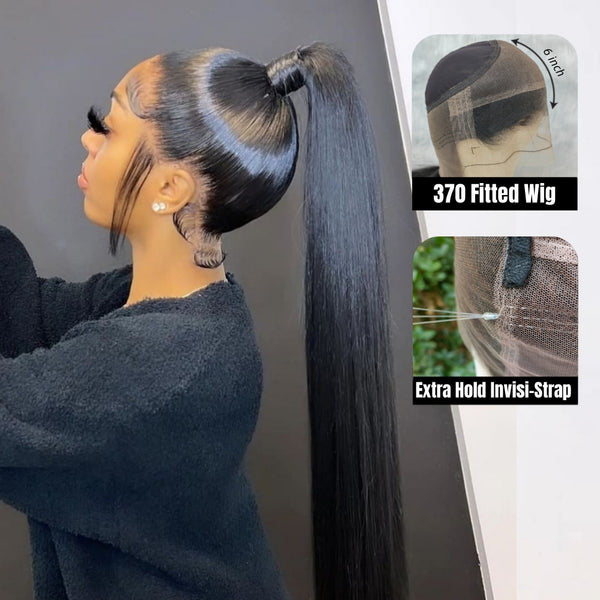 370 Fitted Cap Invisible Strap Skin Melt Lace Frontal Wig | Silky Straight