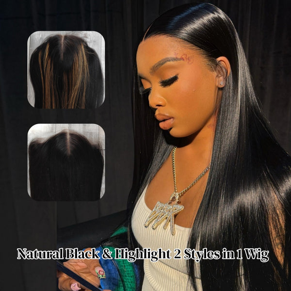 Zip-Go Replaceable Magic Lace Wig 13x6 Frontal & 5x5 Closure Highlight Skin Melt Lace Wig