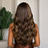 13x6 / 9x6 Fitted Cap Side Part Ombre Highlight Wavy Lace Front Wig