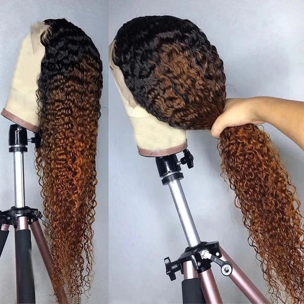 4X4/13x4 Transparent Lace Wig 250% Ombre Water Wave Human Hair Wig