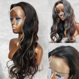 {50% Off} Tri-Colored Highlight 13x4 Body Wave Lace Front Wig