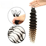 Soft Feather Crochet Braid Ombre Colored Human Hair Extensions