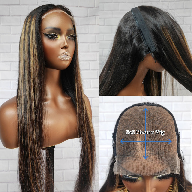 Zip-Go Replaceable Magic Lace Wig 13x6 Frontal & 5x5 Closure Highlight Skin Melt Lace Wig