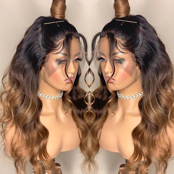 CLEARANCE Imani | 13X6 Lace Front Black Root Ombre Wavy Human Hair Wig