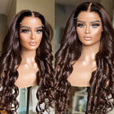 Octavia | Ombre Brown Body Wave Preplucked Human Hair Lace Front Wig