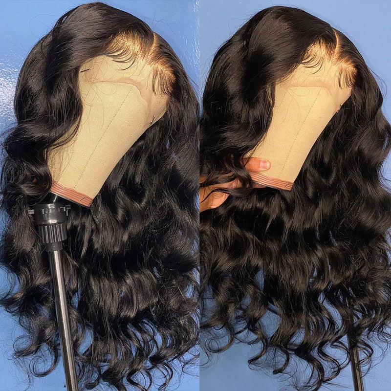 CLEARANCE Glueless Air Cap Skin Melt Swiss Lace Preplucked Human Hair Closure Wigs Body Wave