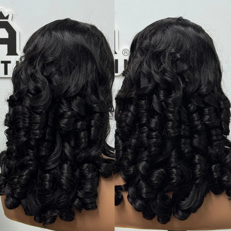 Upgraded Drawstring Dome Cap 3D Fitted Pre-Cut HD Lace Closure Wig Funmi Curls