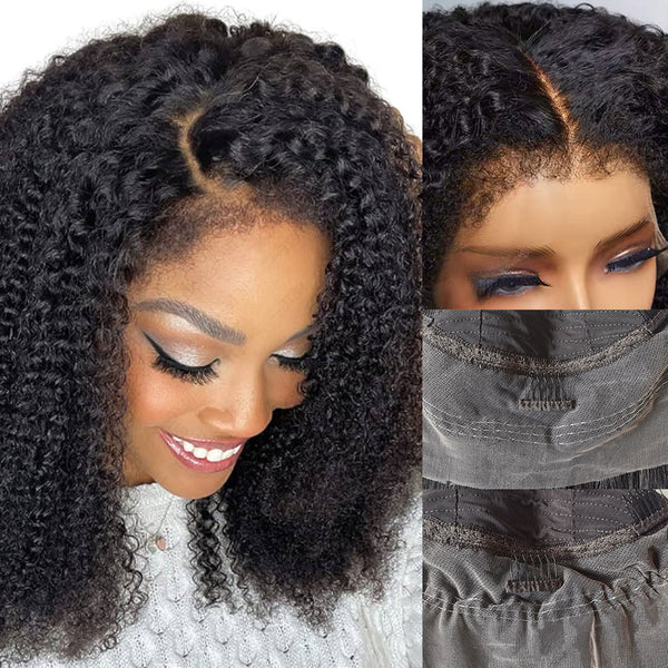 Skin Melt 360 Lace 4C Edge Invisible Adjustable Strap Delicate Hairline Human Hair Frontal Wig | Kinky Curly