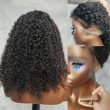 Skin Melt 360 Lace Knot-free Fluffy Edge Invisible Strap Human Hair Frontal Wig | Burmese Kinky Curly