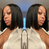 {50% Off} 4x4 Natural Color Human Hair Closure Bob Wig