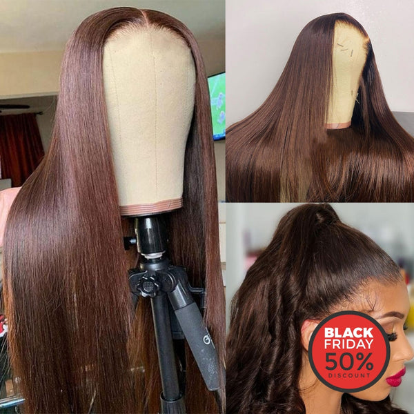 Skin Melt Full Lace #2 Dark Brown Silk Straight Wig