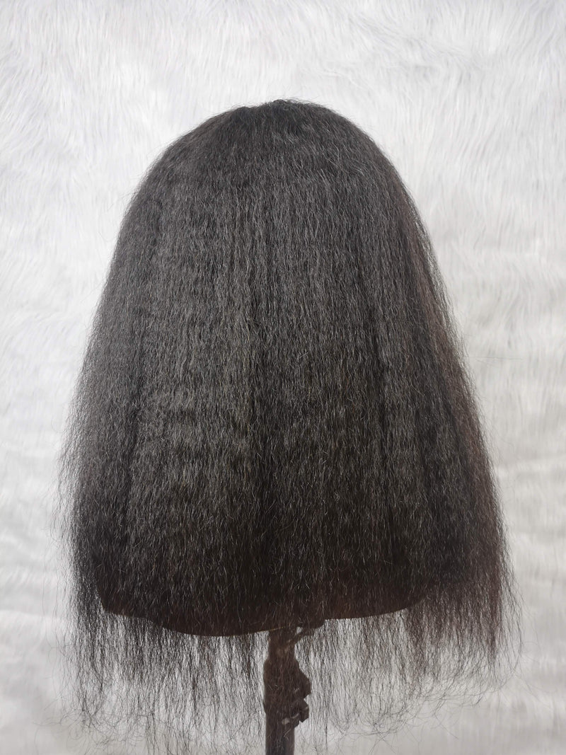{LAST-PIECE-CLEARANCE}  Skin Melt Lace 13X6 Curly Edge Human Hair Kinky Wig
