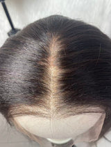 {LAST-PIECE-CLEARANCE} 13x6 Knot-Free Ombre Auburn Brown Fitted Skin Melt Lace Yaki Straight Human Hair Wig