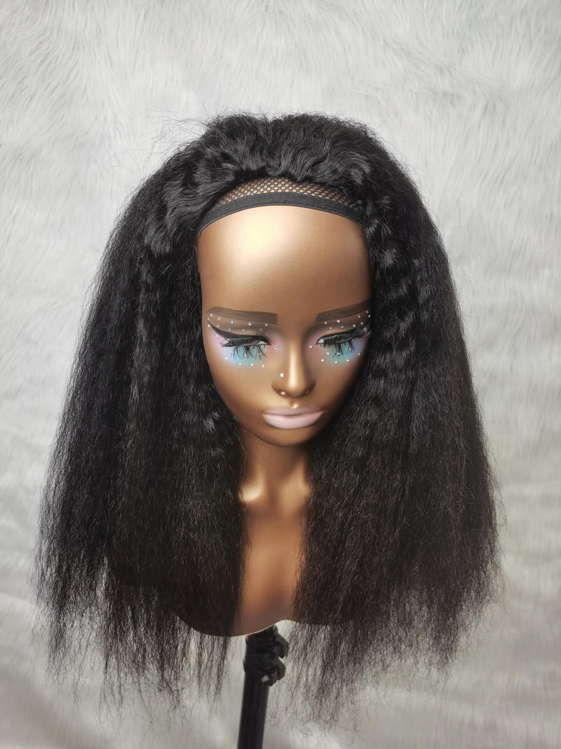 {LAST-PIECE-CLEARANCE} 3 IN 1 Half Wig Human Hair Drawstring Kinky Straight