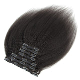Clip In Hair Extension Kinky Glueless Virgin Human Wefts Set