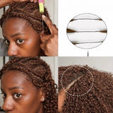 Soft Feather Crochet Braid Brown Kinky Curly Human Hair Extensions
