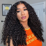 6x5 Drawstring Glueless Transparent Lace Closure Wig Burmese Curls with Coily Ends