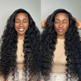 6x5 Drawstring Glueless Transparent Lace Closure Wig Loose Wave