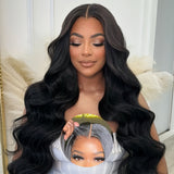 6x5 Drawstring Glueless Transparent Lace Closure Wig Body Wave