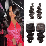6x6|5x5 Swiss Lace Closure and 2 Bundles Body Wave Virgin Human Hair Extension