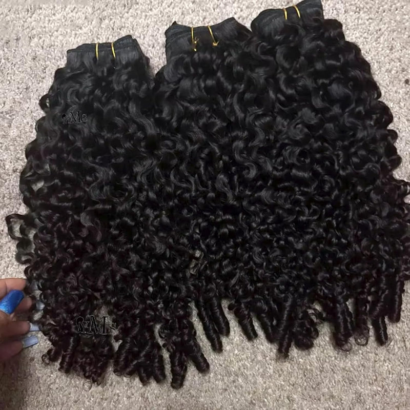 High Quality Human Hair Bundles Weave Hair Extension Burmese Curls with Coily Ends
