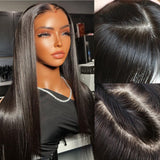 New 13x6 Fitted Cap Glueless Skin Melt Lace Front Wig Silky Straight