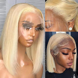 {50% Off} 613 Blonde 13x6 HD Lace Preplucked Human Hair Lace Frontal Wig Silky Straight