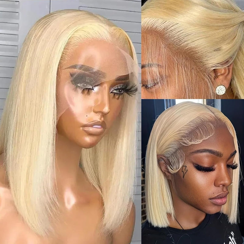 {50% Off} 613 Blonde 13x6 HD Lace Preplucked Human Hair Lace Frontal Wig Silky Straight