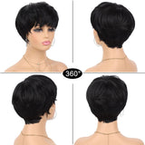 Full Machine Made Pixie Cut Prestyled Human Hair Wig