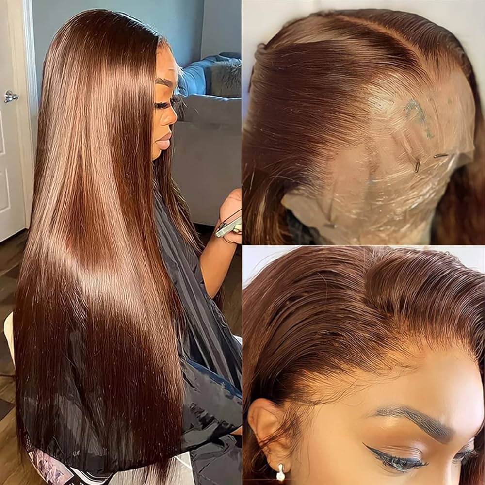 Afsisterwig - NEW Brown 13*6 Skin Melt Lace Front Silk  display picture 1