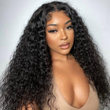 5x5 Closure Wigs Water Wave Skin Melt Swiss Lace Wig