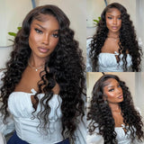 New TrueFit Drawstring 3D Fitted Pre-Cut HD Lace Closure Wig Loose Wave with Vertical Straps