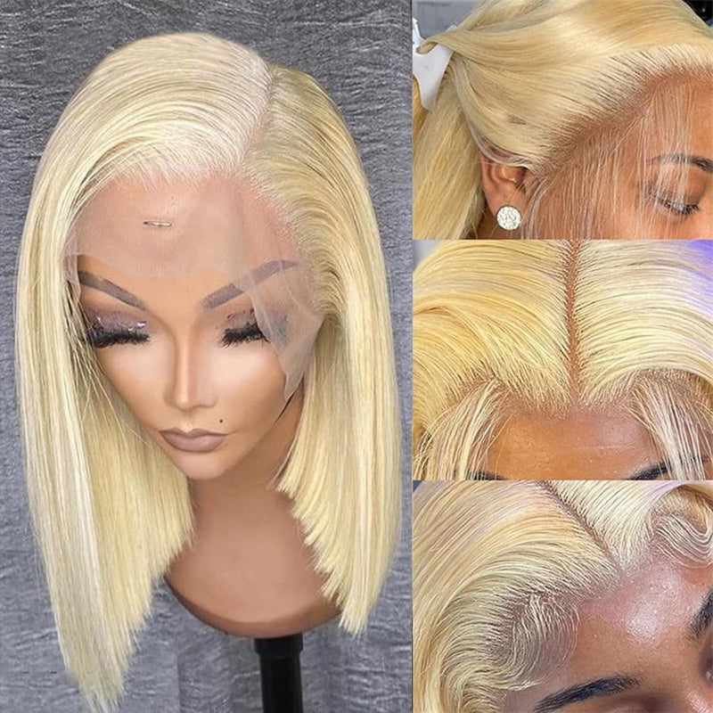 {50% Off} 613 Blonde 13x6 HD Lace Preplucked Human Hair Lace Frontal Wig Silky Straight