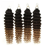 Soft Feather Crochet Braid Ombre Colored Human Hair Extensions