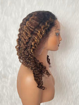 {LAST-PIECE-CLEARANCE} 360 Knot-Free Lagos Hairline Ombre Brown Fitted Skin Melt Lace Wig Burmese Curly