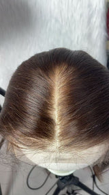 {LAST-PIECE-CLEARANCE} 9x6 Brown Skin Melt Lace Yaki Straight Drawstring Human Hair Wig
